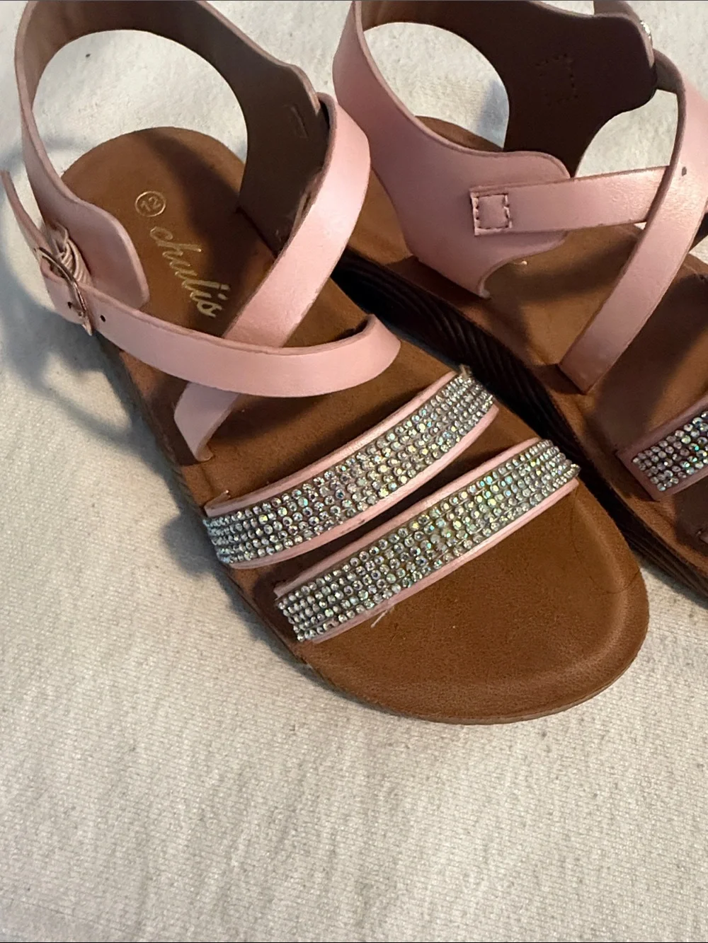 Pink Rhinestone Strappy Women's Sandals - Brand: